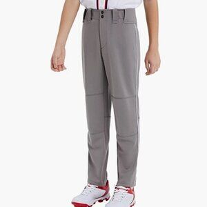 BALEAF Boys Baseball Pants - Adjustable Inseam Piping Pants Full Length, Large